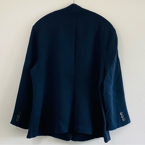 Oska Jacks Hope Wool Crepe Coat Womens IV XL 2XL Blue Blazer Jacket Asymmetrical - Picture 8 of 14